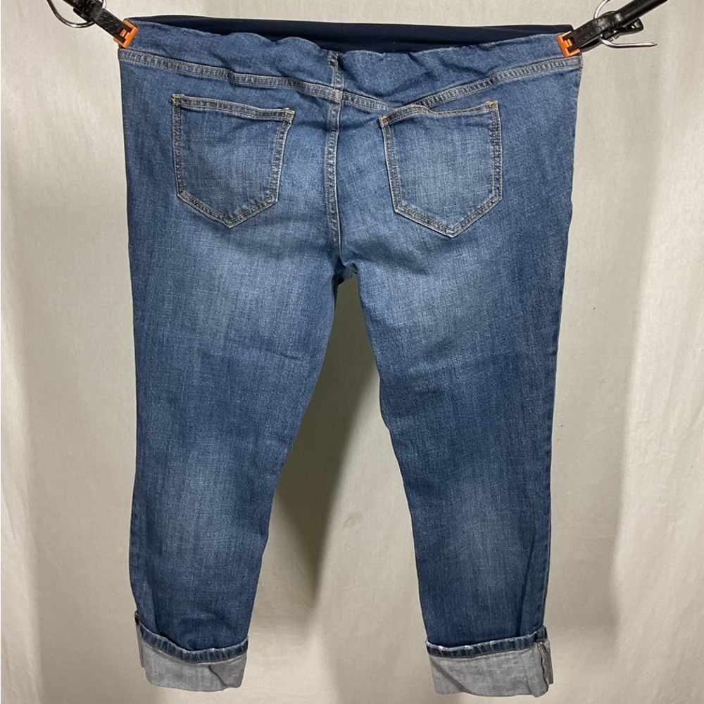 Indigo Blue Denim Distressed Jeans in Large - Picture 4 of 4